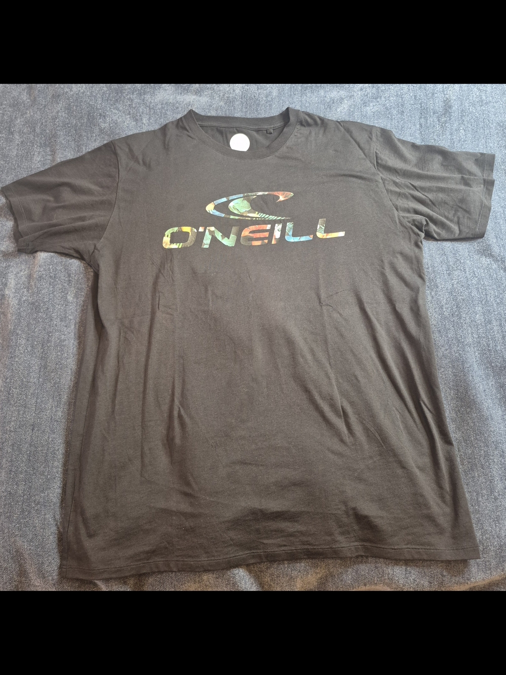 O'Neill Black T-Shirt with Multicolor Logo! 100% Cotton